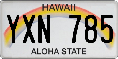 HI license plate YXN785