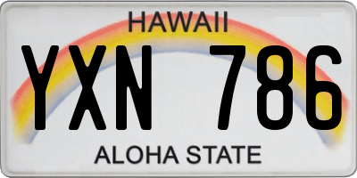HI license plate YXN786