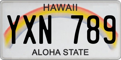 HI license plate YXN789
