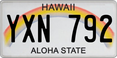 HI license plate YXN792
