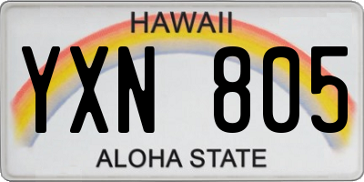HI license plate YXN805