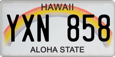 HI license plate YXN858