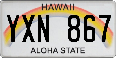 HI license plate YXN867