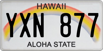 HI license plate YXN877
