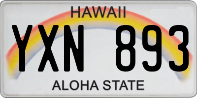 HI license plate YXN893