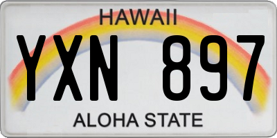 HI license plate YXN897