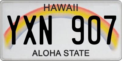 HI license plate YXN907