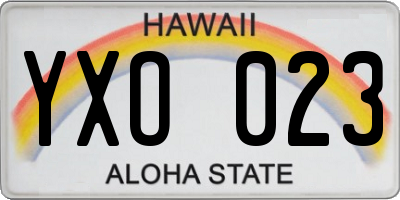 HI license plate YXO023