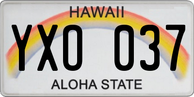 HI license plate YXO037
