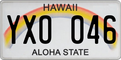 HI license plate YXO046