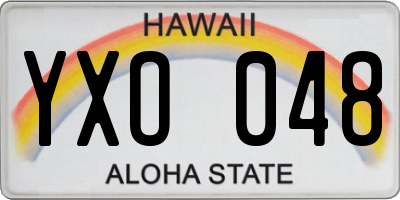HI license plate YXO048