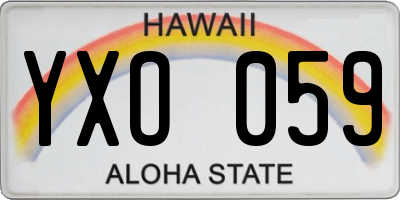 HI license plate YXO059
