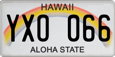 HI license plate YXO066