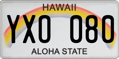 HI license plate YXO080