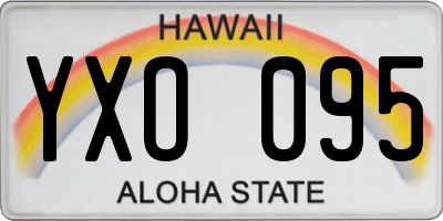 HI license plate YXO095