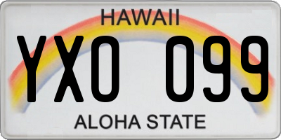 HI license plate YXO099