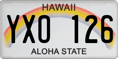 HI license plate YXO126