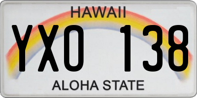HI license plate YXO138