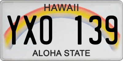 HI license plate YXO139