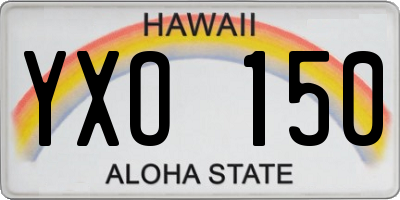 HI license plate YXO150
