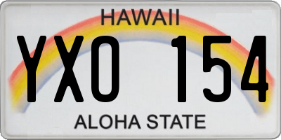 HI license plate YXO154