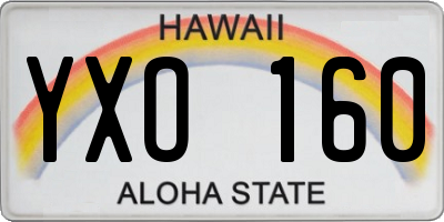 HI license plate YXO160
