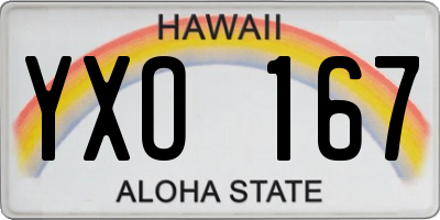HI license plate YXO167