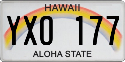 HI license plate YXO177