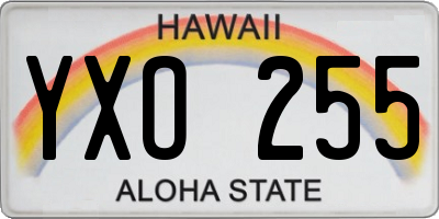 HI license plate YXO255