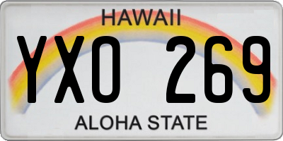 HI license plate YXO269