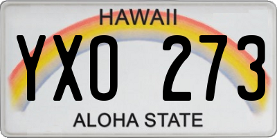 HI license plate YXO273