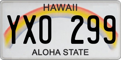 HI license plate YXO299