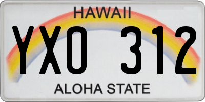 HI license plate YXO312