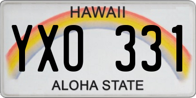 HI license plate YXO331
