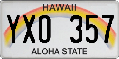HI license plate YXO357