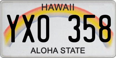 HI license plate YXO358