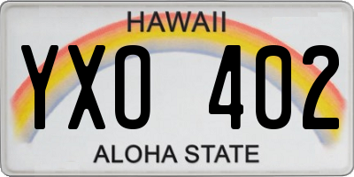 HI license plate YXO402