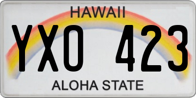 HI license plate YXO423