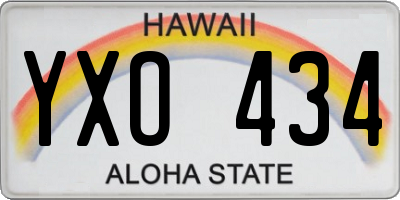 HI license plate YXO434