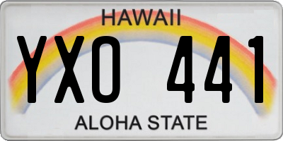 HI license plate YXO441