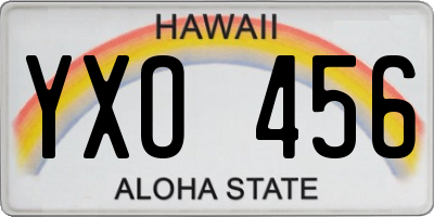 HI license plate YXO456