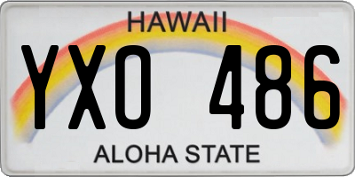 HI license plate YXO486
