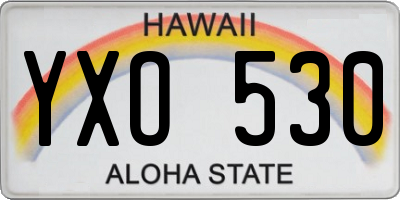 HI license plate YXO530
