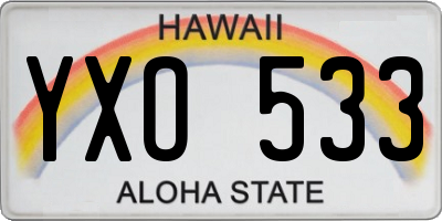 HI license plate YXO533