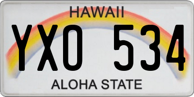 HI license plate YXO534