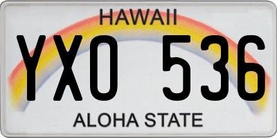 HI license plate YXO536