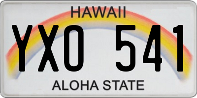 HI license plate YXO541