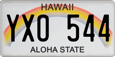 HI license plate YXO544