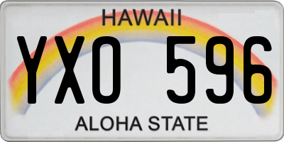 HI license plate YXO596