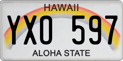 HI license plate YXO597